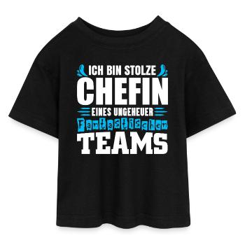Patron fier Patron Madame Chef de département Chef d’équipe - T-shirt Crop Top en jersey Ado - noir - Devant - AI Model Teenager Female light (150cm)
