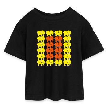 Elephant - Teen Cropped Jersey T-Shirt - black - Front - AI Model Teenager Female light (150cm)