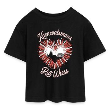 Karnevalsmaus Rut Wiess Köln Kölner Karneval Maus - Teen Cropped Jersey T-Shirt - Schwarz - Vorne - AI Model Teenager Female light (150cm)