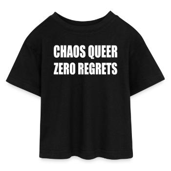 Chaos Queer Zero Reue - Teen Cropped Jersey T-Shirt - Schwarz - Vorne - AI Model Teenager Female light (150cm)