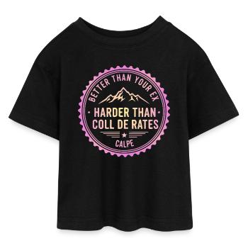 Calpe Coll derates besser als dein Ex - Teen Cropped Jersey T-Shirt - Schwarz - Vorne - AI Model Teenager Female light (150cm)