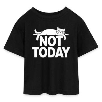 Katzen Spruch Not Today Büro Cat Homeoffice Katze - Teen Cropped Jersey T-Shirt - Schwarz - Vorne - AI Model Teenager Female light (150cm)