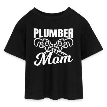Maman plombière - T-shirt Crop Top en jersey Ado - noir - Devant - AI Model Teenager Female light (150cm)