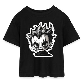 Chibi crâne épineux - T-shirt Crop Top en jersey Ado - noir - Devant - AI Model Teenager Female light (150cm)