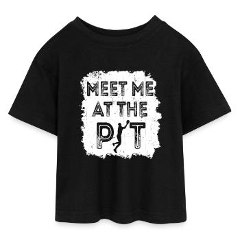 Retrouve-moi au Dot - T-shirt Crop Top en jersey Ado - noir - Devant - AI Model Teenager Female light (150cm)