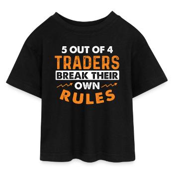 5 commerçants sur 4 enfreignent les règles de l’humour du trading - T-shirt Crop Top en jersey Ado - noir - Devant - AI Model Teenager Female light (150cm)