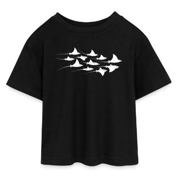 Manta Rochen Teufelsrochen Stachelrochen Taucher - Teen Cropped Jersey T-Shirt - Schwarz - Vorne - AI Model Teenager Female light (150cm)