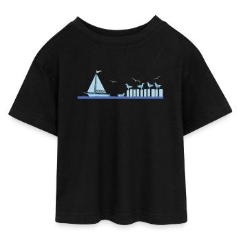 Bonjour - T-shirt Crop Top en jersey Ado - noir - Devant - AI Model Teenager Female light (150cm)