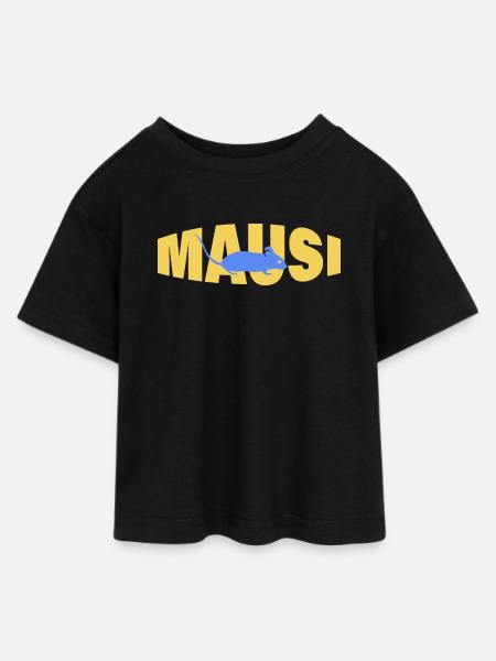 MAUSI - Teen Cropped Jersey T-Shirt - Schwarz