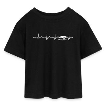 North Carolina Home Heart State Pride USA Roots - Teen Cropped Jersey T-Shirt - Schwarz - Vorne - AI Model Teenager Female light (150cm)