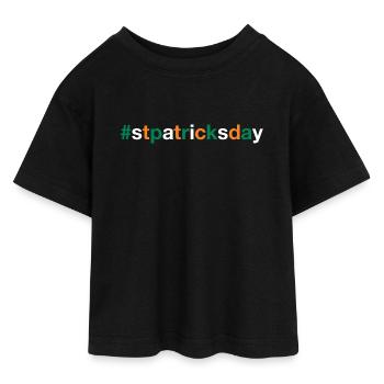 ST PATRICKS DAY - Teen Cropped Jersey T-Shirt - Schwarz - Vorne - AI Model Teenager Female light (150cm)