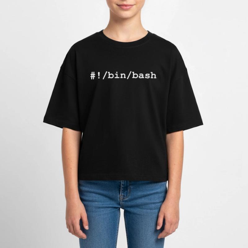 Bash / Bourne-Again Shell in Linux and Unix Teen Cropped Jersey T-Shirt
