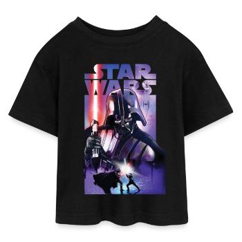 Star Wars Darth Vader Motiv Mit Rotem Lichtschwert - Teen Cropped Jersey T-Shirt - Schwarz - Vorne - AI Model Teenager Female light (150cm)