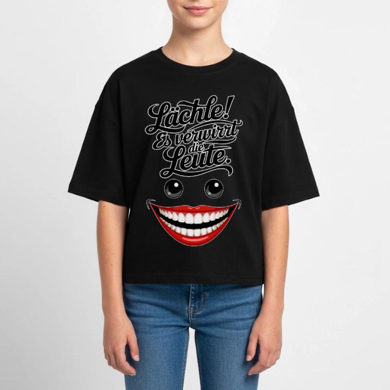 Always smiling Teen Cropped Jersey T-Shirt