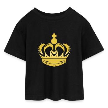 Couronne - T-shirt Crop Top en jersey Ado - noir - Devant - AI Model Teenager Female light (150cm)