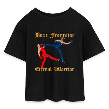 Savate Guerrier - T-shirt Crop Top en jersey Ado - noir - Devant - AI Model Teenager Female light (150cm)
