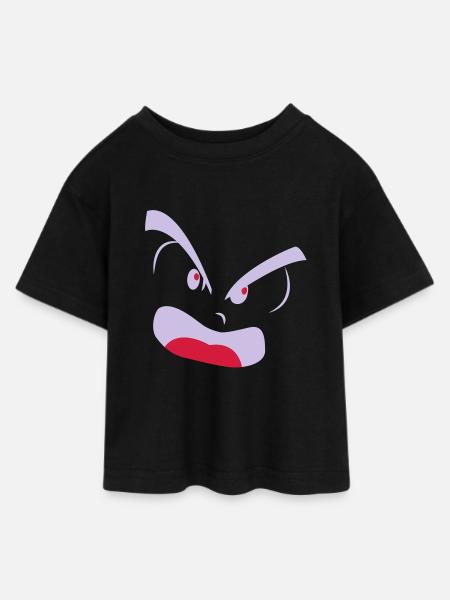 angry - Teen Cropped Jersey T-Shirt - black