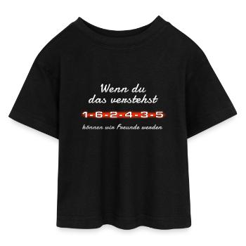 Wenn du das verstehst 162435 können wir Freunde - Teen Cropped Jersey T-Shirt - Schwarz - Vorne - AI Model Teenager Female light (150cm)