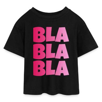 BLA BLA BLA dummes geschwaetz - Teen Cropped Jersey T-Shirt - Schwarz - Vorne - AI Model Teenager Female light (150cm)