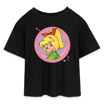 Bibi Blocksberg lächelt fröhlich - Teen Cropped Jersey T-Shirt - Schwarz - Vorne - AI Model Teenager Female light (150cm)