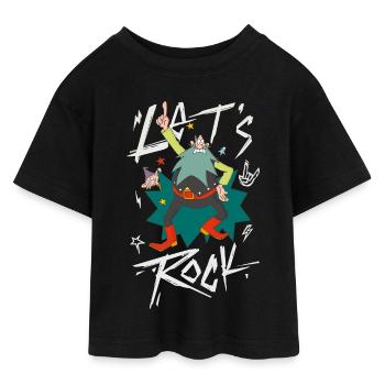 Weihnachtsmann & Co. KG Let's Rock Mit Grantelbart - Teen Cropped Jersey T-Shirt - Schwarz - Vorne - AI Model Teenager Female light (150cm)