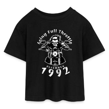33. Geburtstag Going Full Throttle Since 12/1992 - Teen Cropped Jersey T-Shirt - Schwarz - Vorne - AI Model Teenager Female light (150cm)