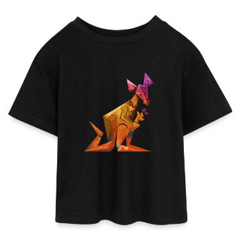 kangourou - T-shirt Crop Top en jersey Ado - noir - Devant - AI Model Teenager Female light (150cm)