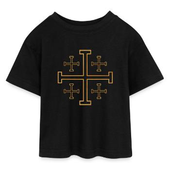Christentum Collection - Teen Cropped Jersey T-Shirt - Schwarz - Vorne - AI Model Teenager Female light (150cm)