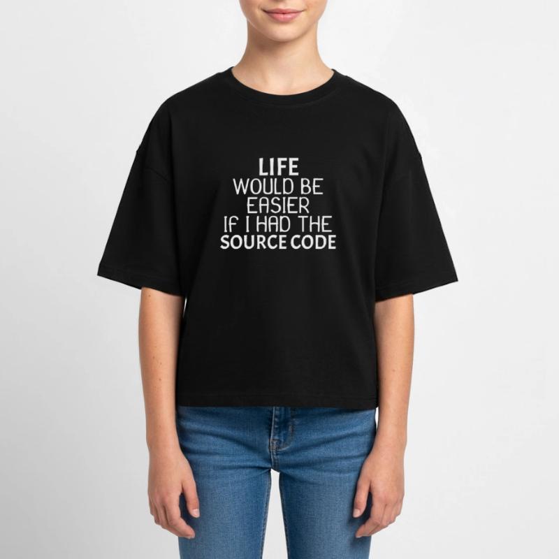 La vie serait plus facile si j'avais le code source 3dr3 T-shirt Crop Top en jersey Ado