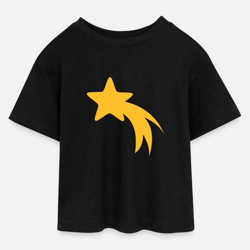 STERNSCHNUPPE - Teen Cropped Jersey T-Shirt - Schwarz