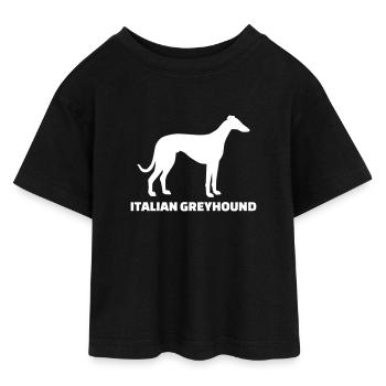 Italian Greyhound - Teen Cropped Jersey T-Shirt - Schwarz - Vorne - AI Model Teenager Female light (150cm)