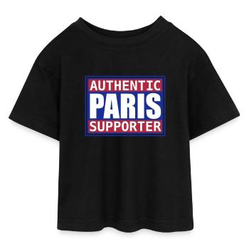 Paris Authentic bear - Teen Cropped Jersey T-Shirt - black - Front - AI Model Teenager Female light (150cm)