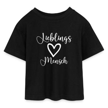 lieblingsmensch - Teen Cropped Jersey T-Shirt - Schwarz - Vorne - AI Model Teenager Female light (150cm)