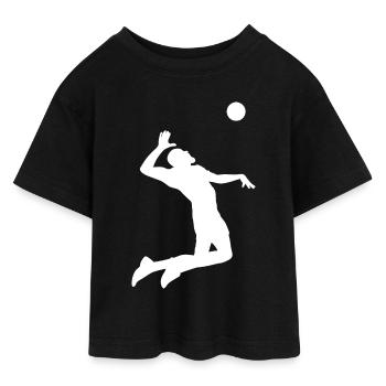 Joueur de beach-volley sportif - T-shirt Crop Top en jersey Ado - noir - Devant - AI Model Teenager Female light (150cm)