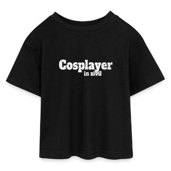Cosplay Kostüm Cosplayer In Zivil Halloween Anime - Teen Cropped Jersey T-Shirt - Schwarz - Vorne - AI Model Teenager Female light (150cm)