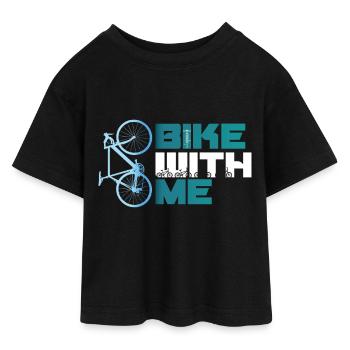 faire du vélo avec moi Fahrrad Rad bmx MTB Rennrad blau Team - T-shirt Crop Top en jersey Ado - noir - Devant - AI Model Teenager Female light (150cm)