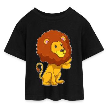 Löwe Afro Frisur - Teen Cropped Jersey T-Shirt - Schwarz - Vorne - AI Model Teenager Female light (150cm)