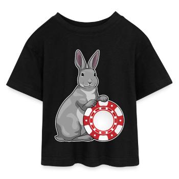 Bunny Poker Jetons de poker - T-shirt Crop Top en jersey Ado - noir - Devant - AI Model Teenager Female light (150cm)