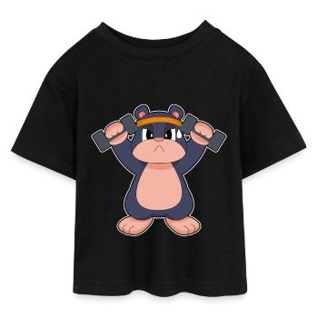 Maulwurf Bodybuilder Hanteln Bodybuilding - Teen Cropped Jersey T-Shirt - Schwarz - Vorne - AI Model Teenager Female light (150cm)