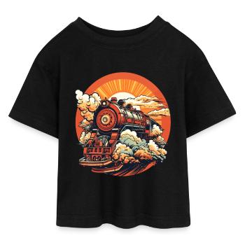 Train Comic Look - Teen Cropped Jersey T-Shirt - black - Front - AI Model Teenager Female light (150cm)