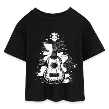 Ukulele Graffiti - Teen Cropped Jersey T-Shirt - Schwarz - Vorne - AI Model Teenager Female light (150cm)
