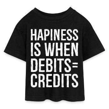 Le bonheur, c’est quand débite des crédits - T-shirt Crop Top en jersey Ado - noir - Devant - AI Model Teenager Female light (150cm)