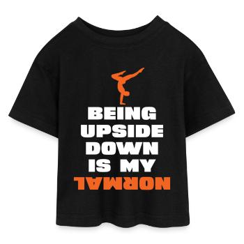 Upside Down Ist Mein Normal - Teen Cropped Jersey T-Shirt - Schwarz - Vorne - AI Model Teenager Female light (150cm)