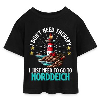 Mer du Nord BESOIN DE PAS DE THÉRAPIE DOIT ALLER À NORDDEICH - T-shirt Crop Top en jersey Ado - noir - Devant - AI Model Teenager Female light (150cm)
