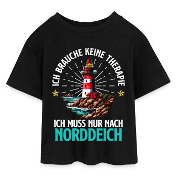 Mer du Nord BESOIN DE PAS DE THÉRAPIE DOIT ALLER À NORDDEICH - T-shirt Crop Top en jersey Ado - noir - Devant - AI Model Teenager Female light (150cm)