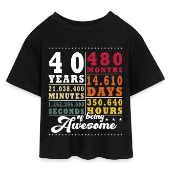 40 Jahre Vierzigster Geburtstag - Teen Cropped Jersey T-Shirt - Schwarz - Vorne - AI Model Teenager Female light (150cm)