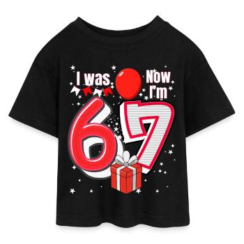 I was 6 Now Im 7 Birthday Shirt Kids 7 Birthday - T-shirt Crop Top en jersey Ado - noir - Devant - AI Model Teenager Female light (150cm)
