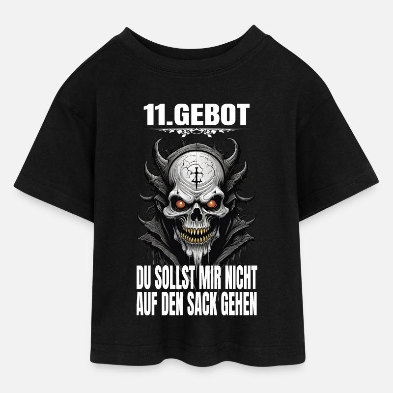 11e Commandement : Tu ne m’énerveras pas - T-shirt Crop Top en jersey Ado - noir