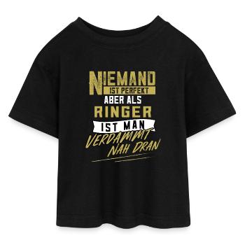 Ringer Ringen Ringkampf Freistilringen Geschenk - Teen Cropped Jersey T-Shirt - Schwarz - Vorne - AI Model Teenager Female light (150cm)