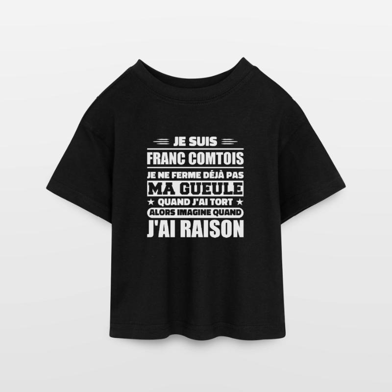 Franc comtois je ferme pas ma gueule franche comté T-shirt Crop Top en jersey Ado